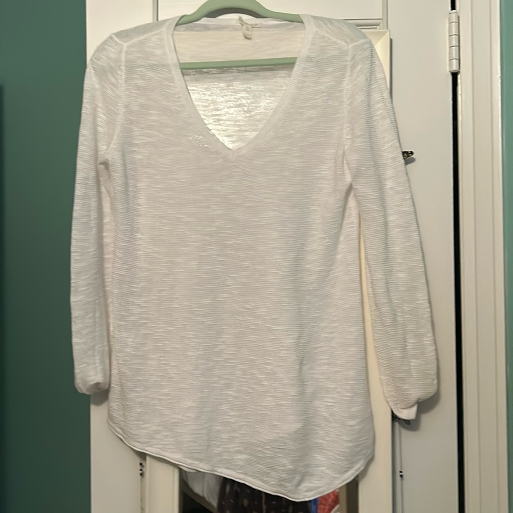 Eileen Fisher asymmetrical v neck sweater XS/TP